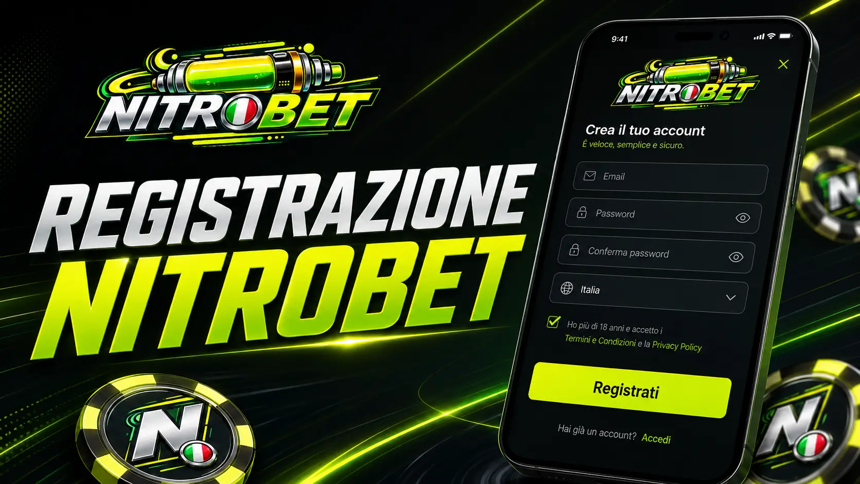 Procedura di registrazione su NitroBet